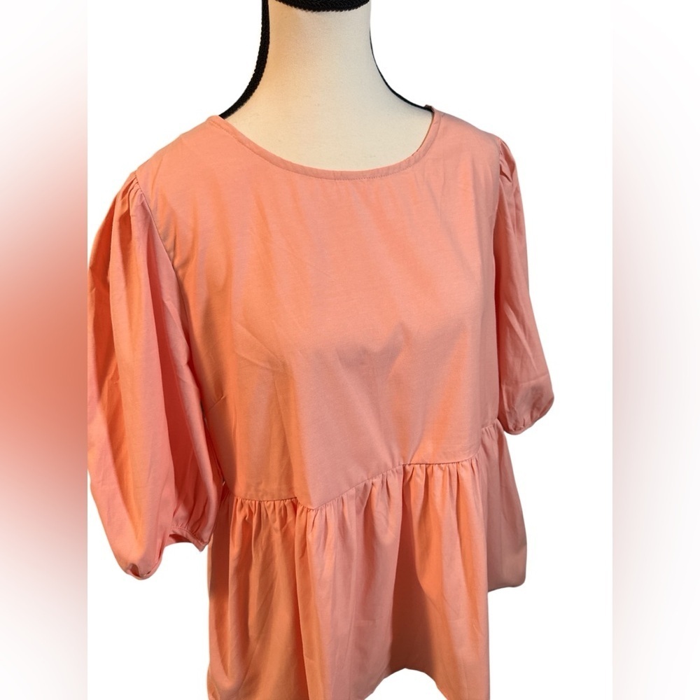 Umgee Coral Puff Sleeve Blouse - Picture 3 of 6